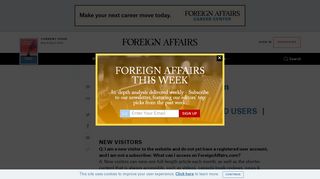 
                            3. Accessing ForeignAffairs.com | Foreign Affairs