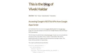 
                            10. Accessing Google's RESTful APIs from Google Apps Script
