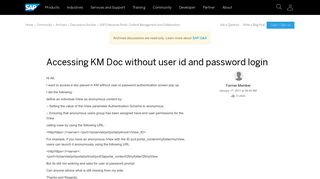 
                            9. Accessing KM Doc without user id and password login - archive SAP