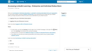 
                            13. Accessing LinkedIn Learning | Learning Help