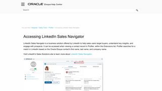 
                            11. Accessing LinkedIn Sales Navigator - Oracle Docs