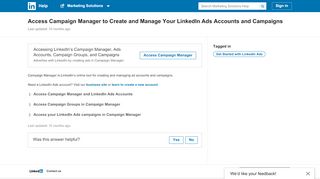 
                            4. Accessing LinkedIn's Campaign Manager, Ads Accounts, Campaign ...