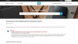 
                            4. Accessing My Cloud Dashboard from a Remote Location | WD Support