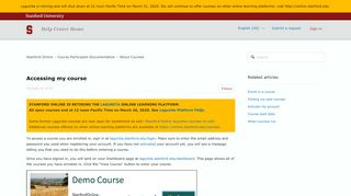 
                            6. Accessing my course – Stanford Online