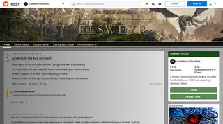 
                            5. Accessing my eso account : elderscrollsonline - Reddit