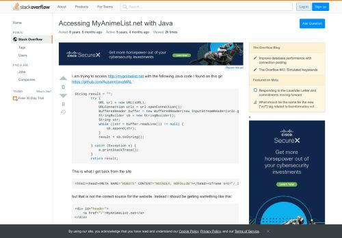 
                            13. Accessing MyAnimeList.net with Java - Stack Overflow