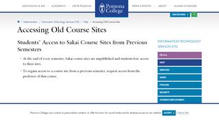 
                            9. Accessing Old Course Sites | Pomona College in Claremont ...