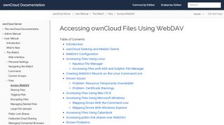 
                            8. Accessing ownCloud Files Using WebDAV :: ownCloud Documentation