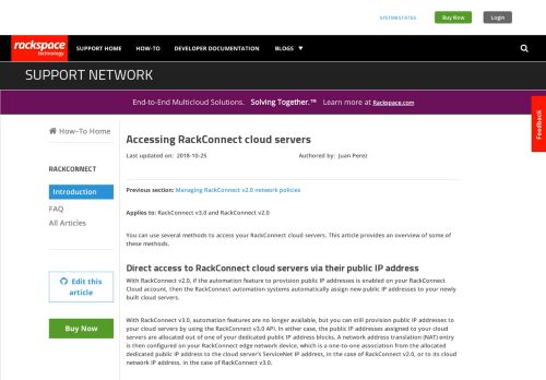 
                            12. Accessing RackConnect cloud servers - Rackspace Support