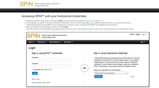 
                            9. Accessing SPIN™ with your Institutional Credentials - InfoED SPIN