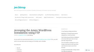 
                            9. Accessing the Azure WordPress Installation using FTP | Jen Stirrup