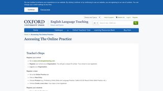 
                            3. Accessing The Online Practice | Oxford University Press