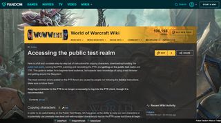 
                            13. Accessing the public test realm | WoWWiki | FANDOM powered by ...