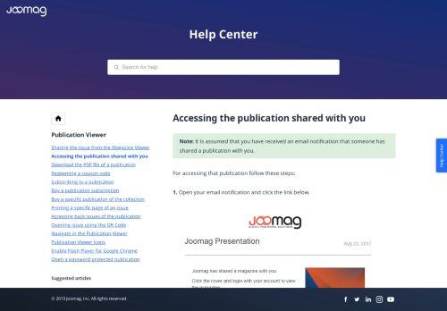 
                            9. Accessing the publication shared with you - Joomag Help Center