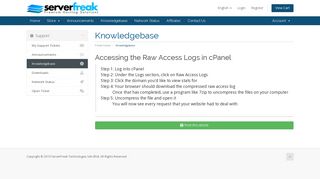 
                            12. Accessing the Raw Access Logs in cPanel - ServerFreak ...