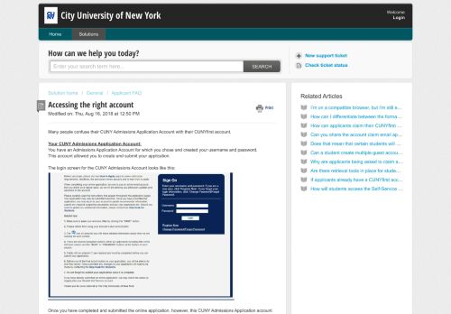 
                            4. Accessing the right account : City University of New York