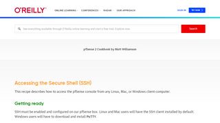 
                            4. Accessing the Secure Shell (SSH) - pfSense 2 Cookbook [Book]