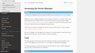 
                            1. Accessing the Server Manager — NethServer 7 Final