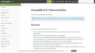 
                            1. Accessing the Web Interface - ArangoDB documentation