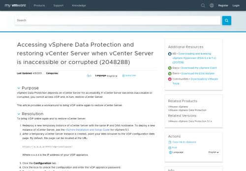 
                            13. Accessing vSphere Data Protection and restoring vCenter Server ...