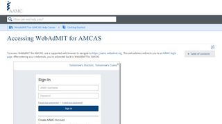 
                            12. Accessing WebAdMIT for AMCAS - Liaison