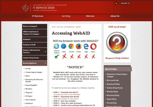 
                            8. Accessing WebAID | IT Help Desk