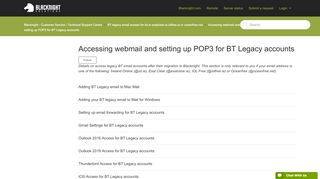 
                            10. Accessing webmail and setting up POP3 for BT Legacy accounts ...