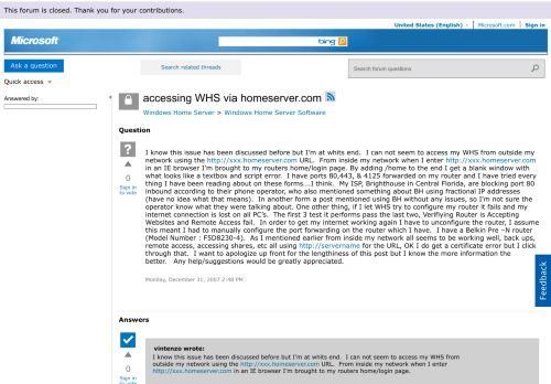 
                            1. accessing WHS via homeserver.com - Microsoft