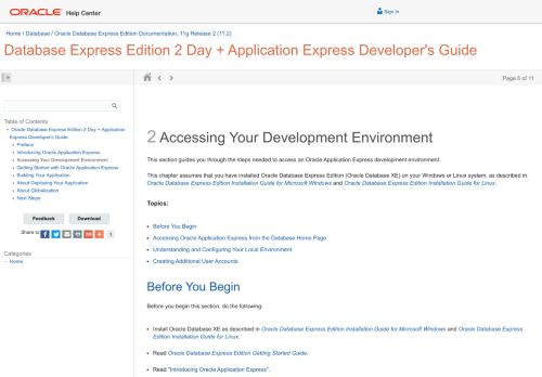 
                            9. Accessing Your Development Environment - Oracle Docs