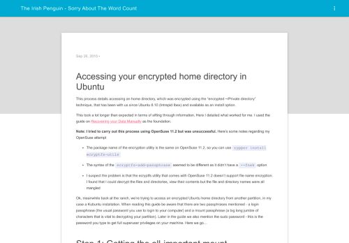 
                            11. Accessing your encrypted home directory in Ubuntu - The Irish Penguin