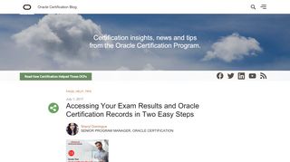 
                            3. Accessing Your Exam Results and Oracle Certification Records in Two ...