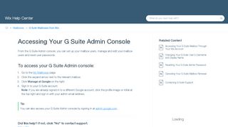 
                            13. Accessing Your G Suite Admin Console | Help Center | Wix.com