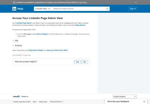 
                            11. Accessing Your LinkedIn Page Admin Center | LinkedIn Help