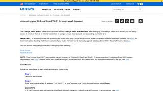 
                            12. Accessing your Linksys Smart Wi-Fi through a web browser