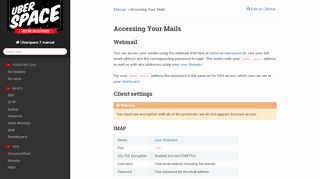 
                            9. Accessing Your Mails — Uberspace 7 manual 7.2.3 documentation