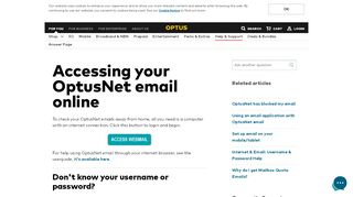 
                            7. Accessing Your OptusNet Email Online