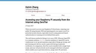 
                            10. Accessing your Raspberry Pi securely from the Internet using ZeroTier