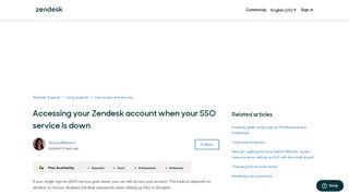 
                            1. Accessing your Zendesk account when your SSO service is down ...