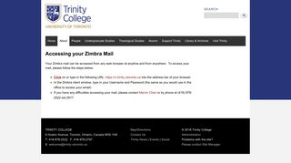 
                            6. Accessing your Zimbra Mail - Trinity College