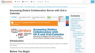 
                            2. Accessing Zimbra Collaboration Server with iCal and Calendar ...