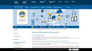 
                            8. Accesso a Blackboard e dati personali | Università Cattolica del Sacro ...