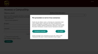 
                            8. Accesso a CampusShip: UPS - Italia