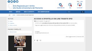 
                            5. Accesso a Sportello on line tramite SPID - EDISU Piemonte