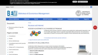 
                            10. Accesso ad Internet - Biblioteca di Economia e Management - Unito