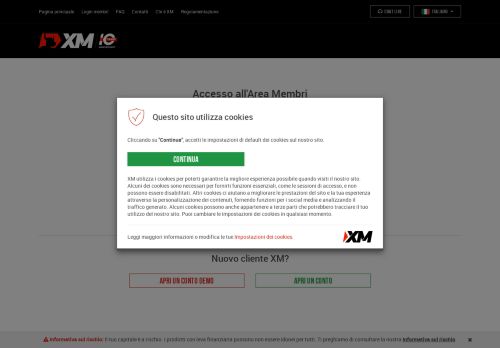 
                            2. Accesso Area Membri - XM.COM