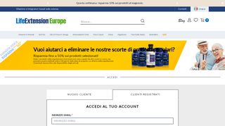 
                            2. Accesso Cliente | Life Extension Europe