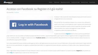 
                            11. Accesso con Facebook: su Register.it è già realtà! - Domini