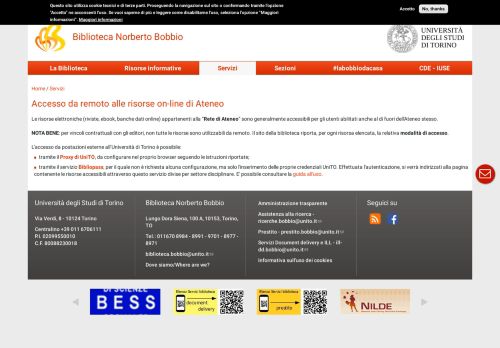 
                            9. Accesso da remoto alle risorse on-line di Ateneo | Biblioteca Norberto ...