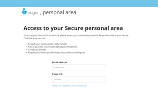 
                            3. Accesso sicuro area privata - Eugin · Área Privada