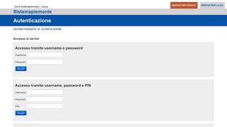 
                            7. Accesso tramite username e password - Sistema Piemonte ...